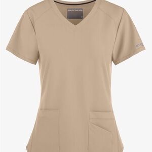 Skechers Vitality Scrub Top Beige Size Small